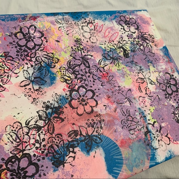 Abstract Floral Canvas Painting Original Acrylic - Picture 8 of 11